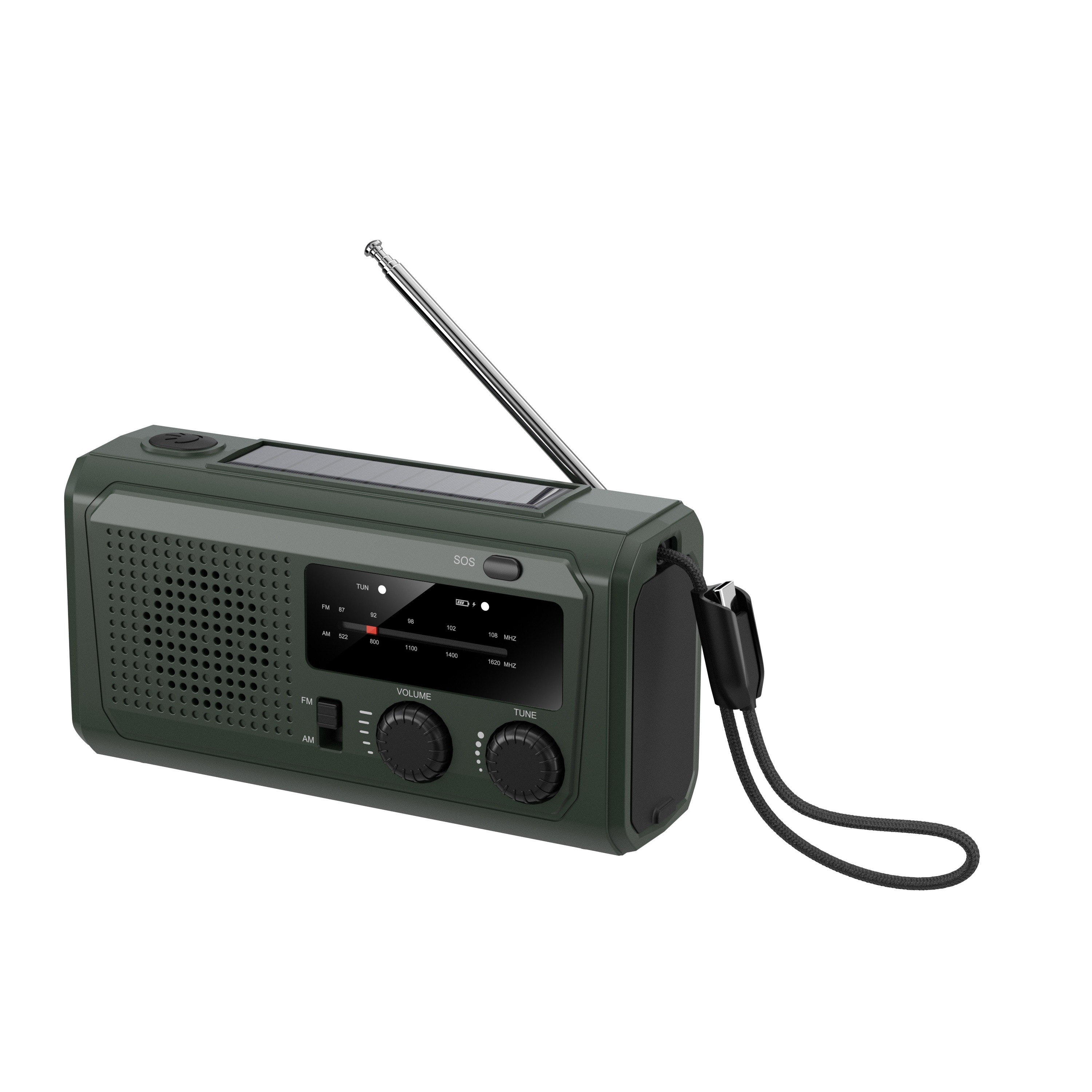 Emergency Crank Solar Radio with 2000mAh Power Bank